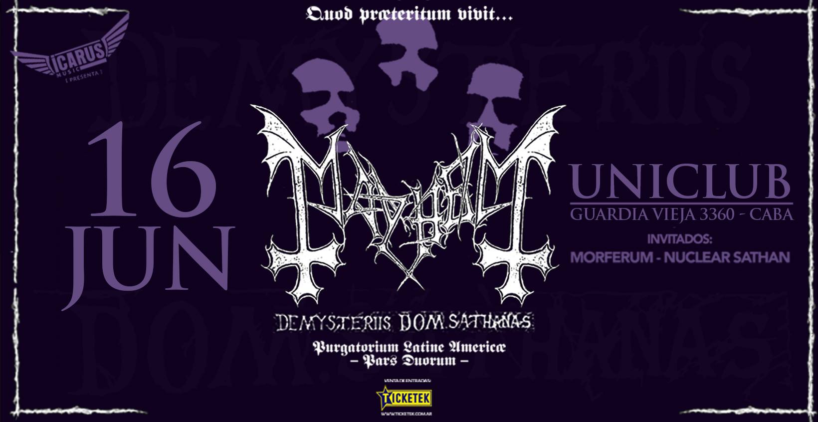 EN MENOS DE DOS AÑOS, TENDREMOS A MAYHEM DE NUEVO EN ARGENTINA thumb image